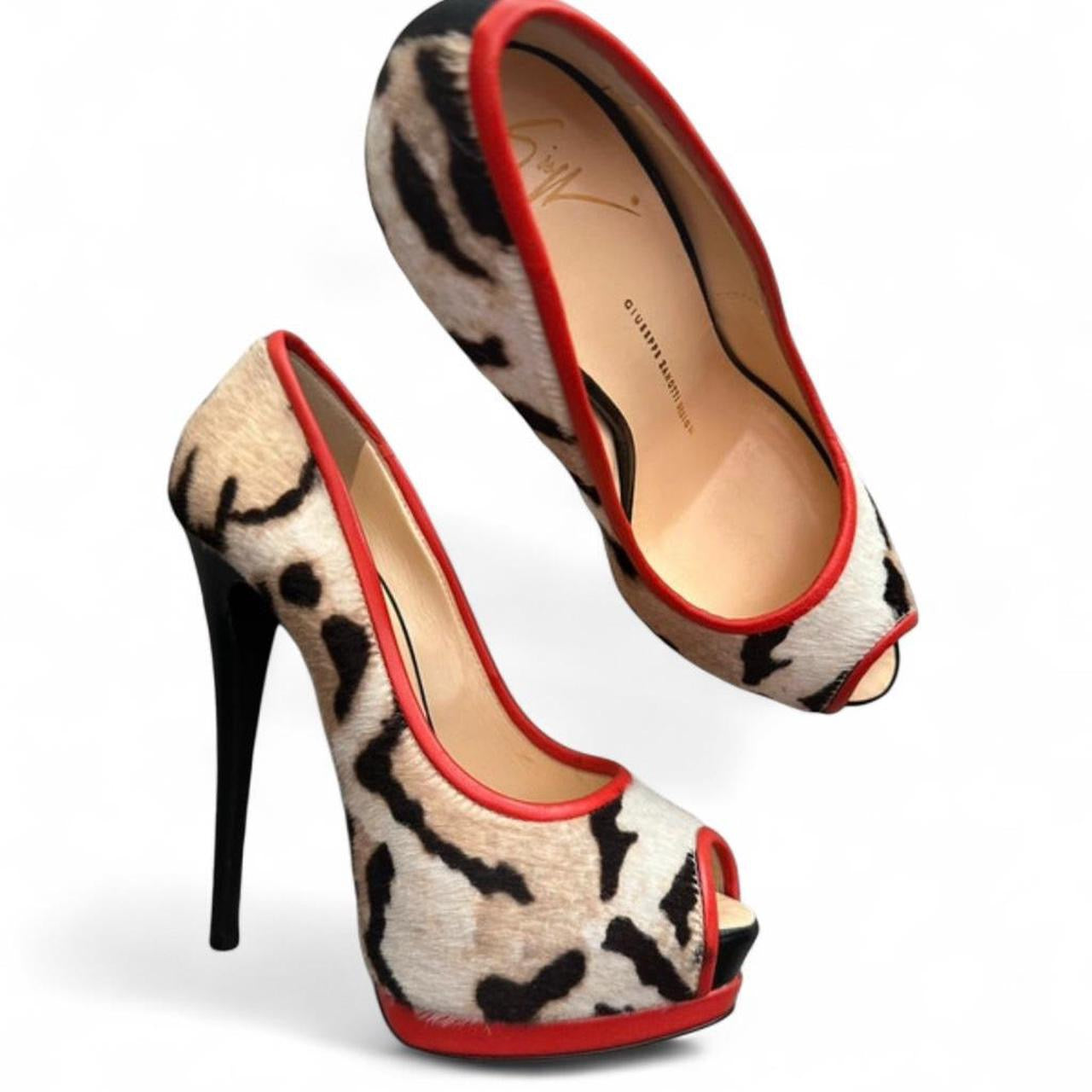 GIUSEPPE PINK PONY HAIR HEELS | EU 37